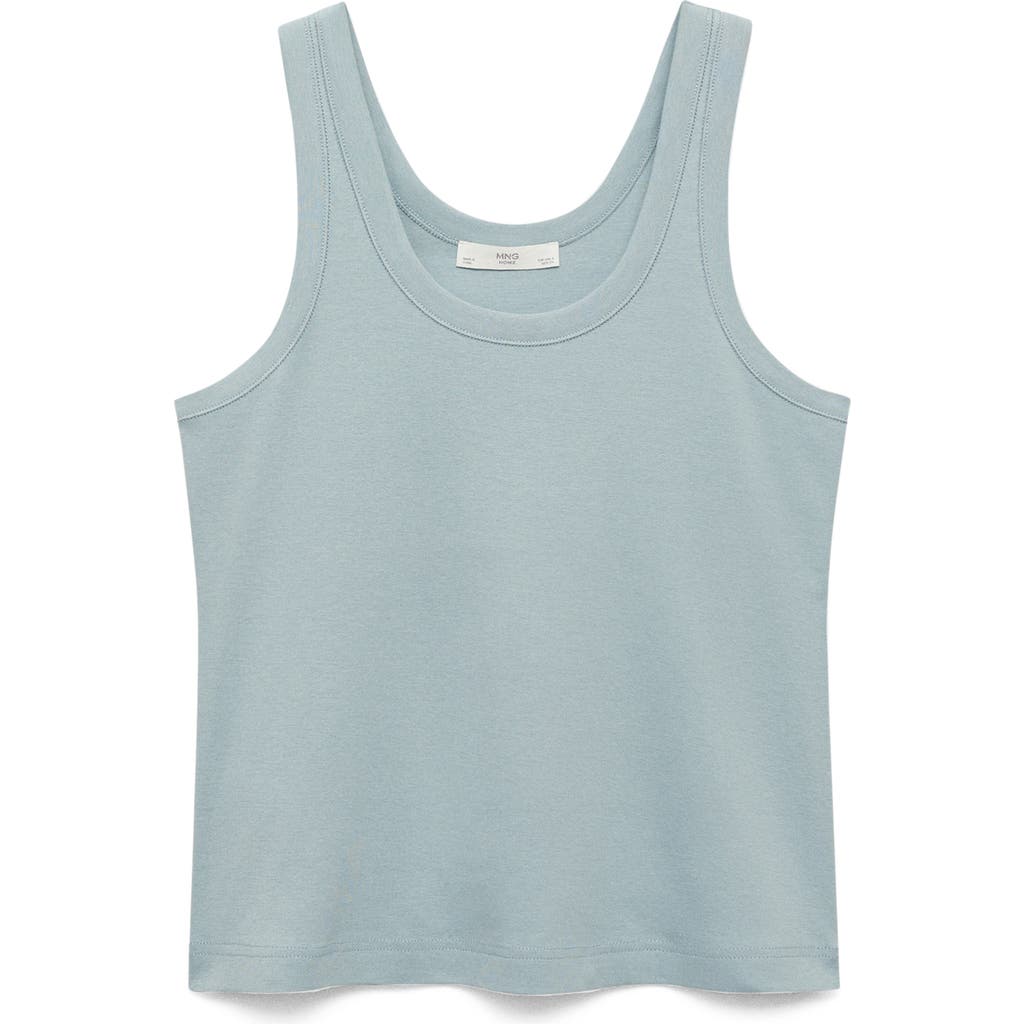 Mango Scoop Neck Cotton Tank In Pastel Mint