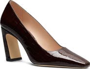 Stuart Weitzman Stassi Croc Embossed Leather Pump