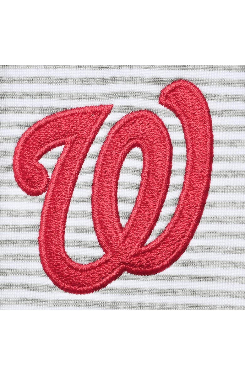 vineyard vines Women's Vineyard Vines Heather Gray Washington Nationals Stripe Sankaty Half-Zip Pullover Top, Alternate, color, 