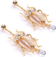 Bill Skinner Studio Bejewelled Beetle Drop Earrings - White