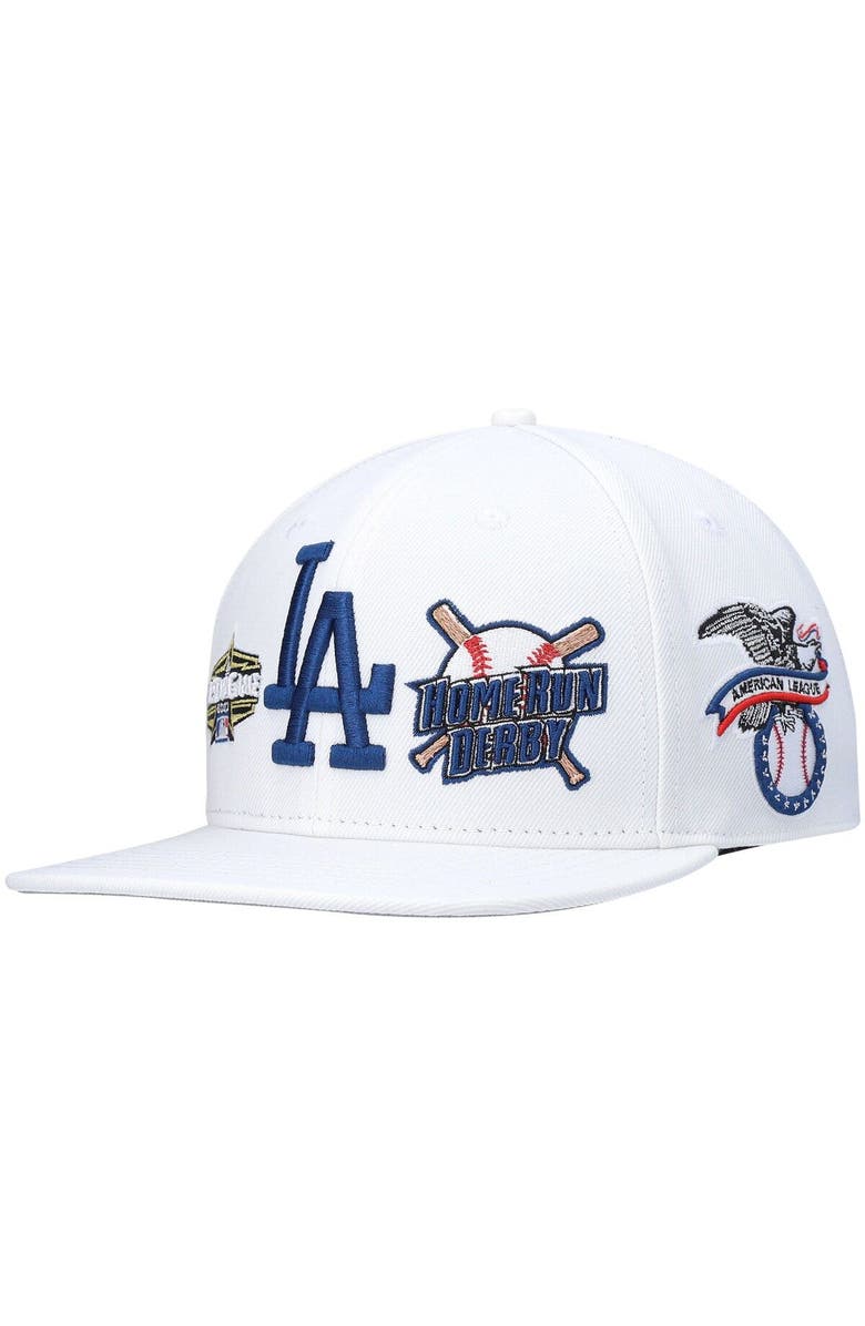 PRO STANDARD Men's Pro Standard White Los Angeles Dodgers All-Star Multi Hit Wool Snapback Hat, Main, color,