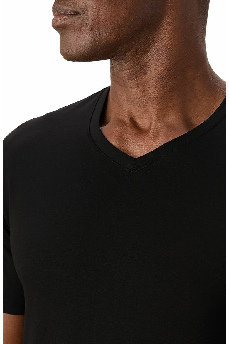 Luxe Stretch Jersey Slim V-Neck Tee, Alternate, color, Black