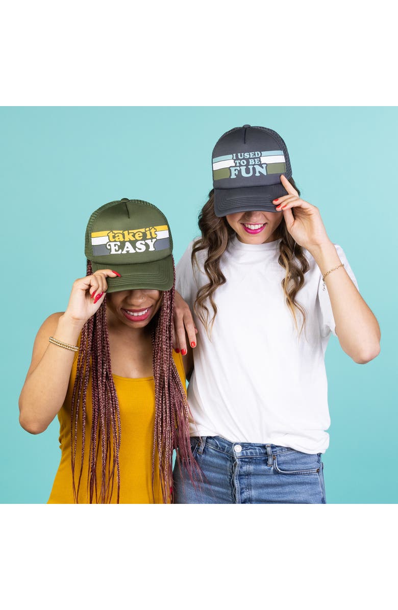 Totalee Gift I Used To Be Fun Trucker Hat Cotton Black, Alternate, color, Black