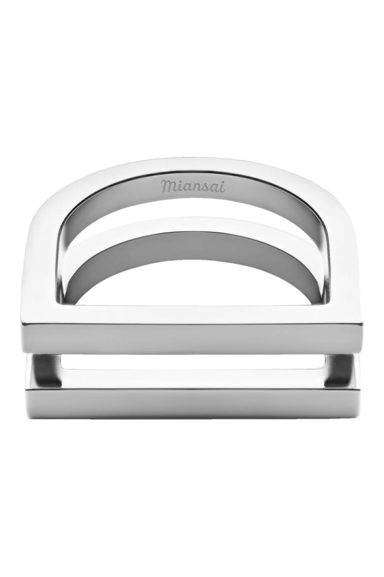 Square Openwork Ring, Main, color, STERLING SILVER