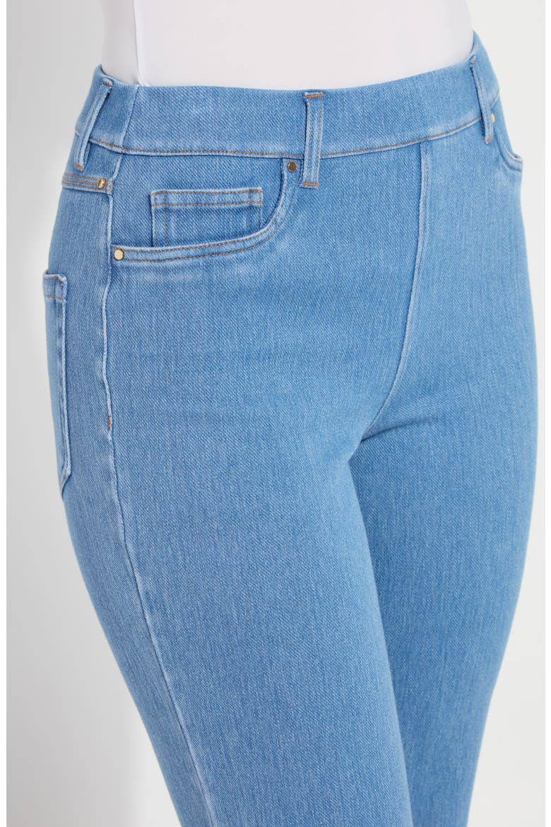 Billie Eyelet Pull-On High Waist Crop Straight Leg Jeans, Alternate, color, BLEACHED BLUE