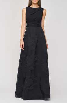 JS Collections Valery Mixed Media Sleeveless Gown