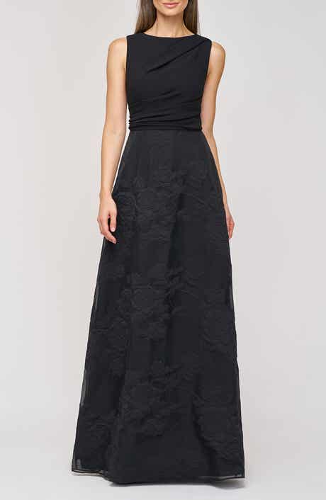 JS Collections Valery Mixed Media Sleeveless Gown