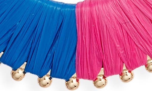 Nordstrom Raffia Wrapped Flat Hoop Earrings