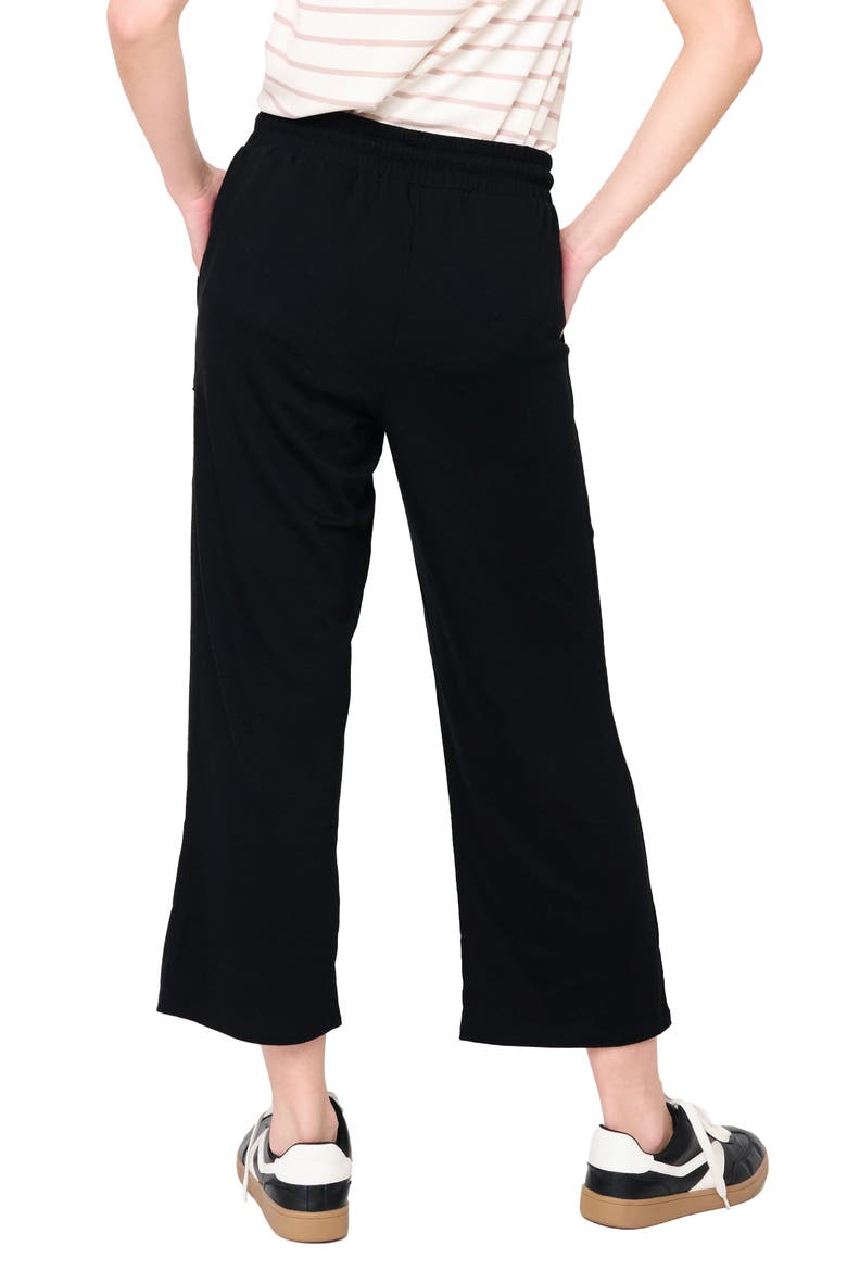 Wide Leg Ankle Pants, Alternate, color, BLACK