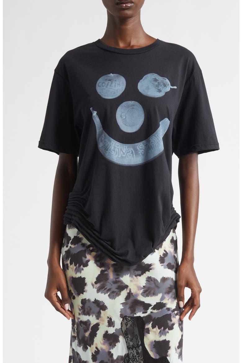 Katina Duo Storm Flower Drip Organic Cotton Graphic T-Shirt, Main, color, BLACK BANANA X-RAY