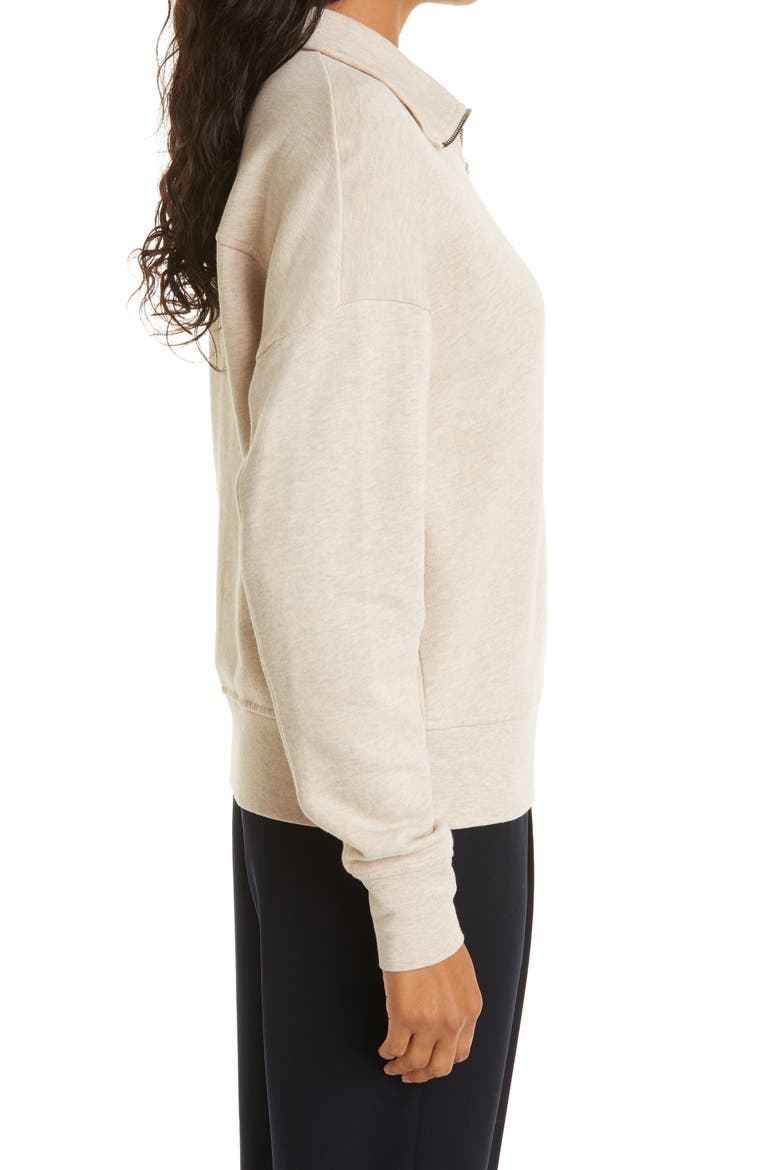 Cotton Half-Zip Pullover, Alternate, color, BEIGE