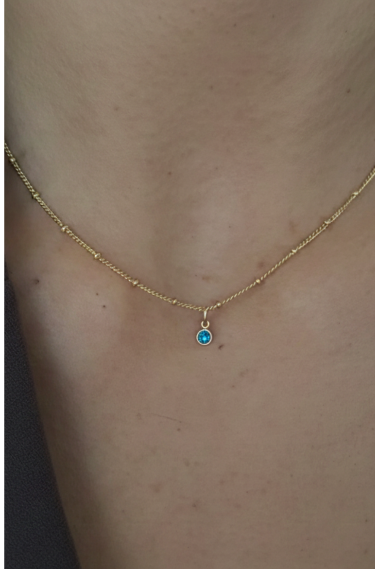 Birthstone 14k Gold Filled Necklace, Alternate, color, Gold September