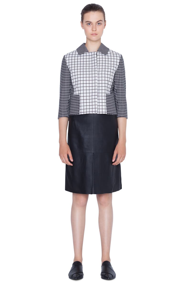 Akris punto Perforated Leather Skirt, Alternate, color,