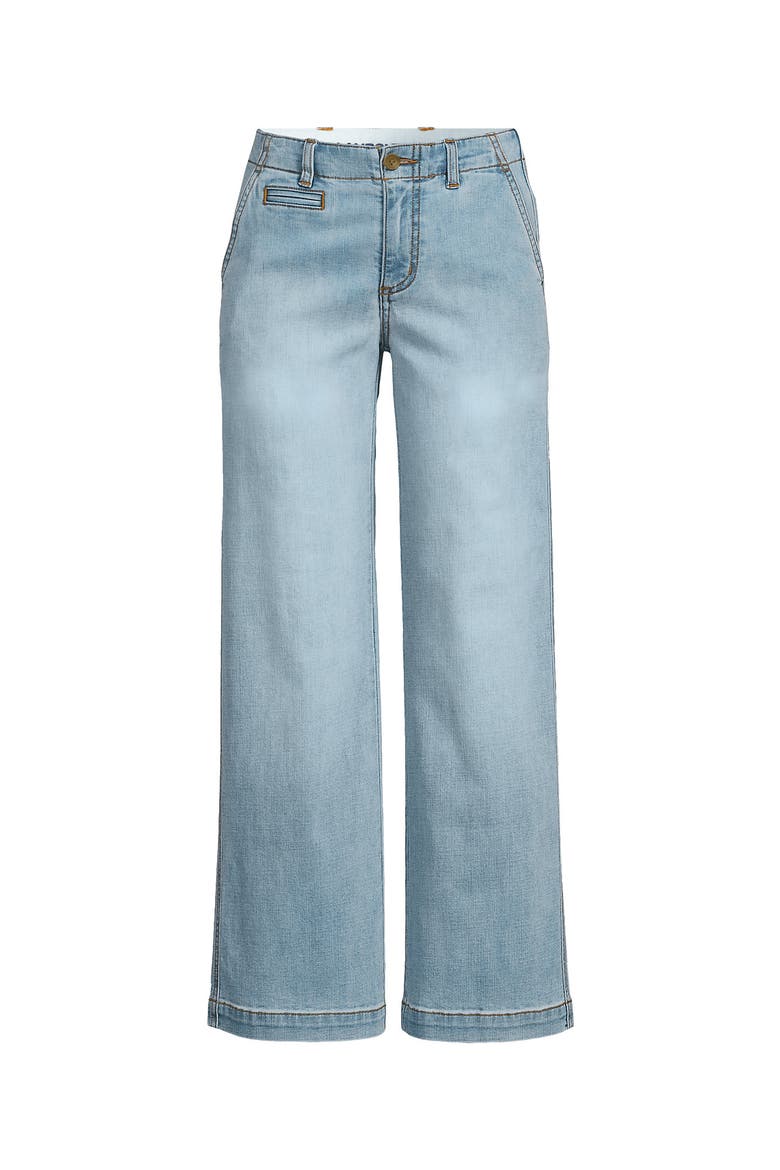 Plus Size Mid Rise Denim Wide Leg Ankle Jeans, Alternate, color, Breeze Blue Wash