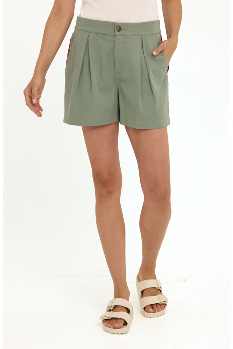 Selene Stretch Twill Shorts, Main, color, WASABI