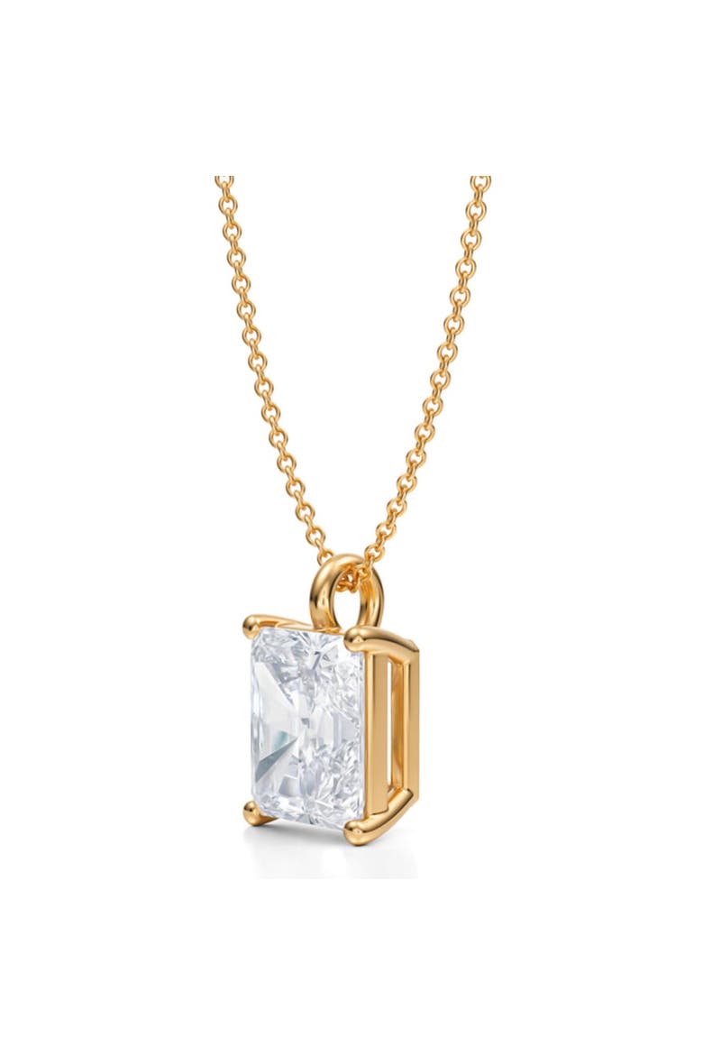 Radiant Solitaire Lab Diamond Pendant Necklace 14K 3.50ct, Alternate, color, Yellow Gold