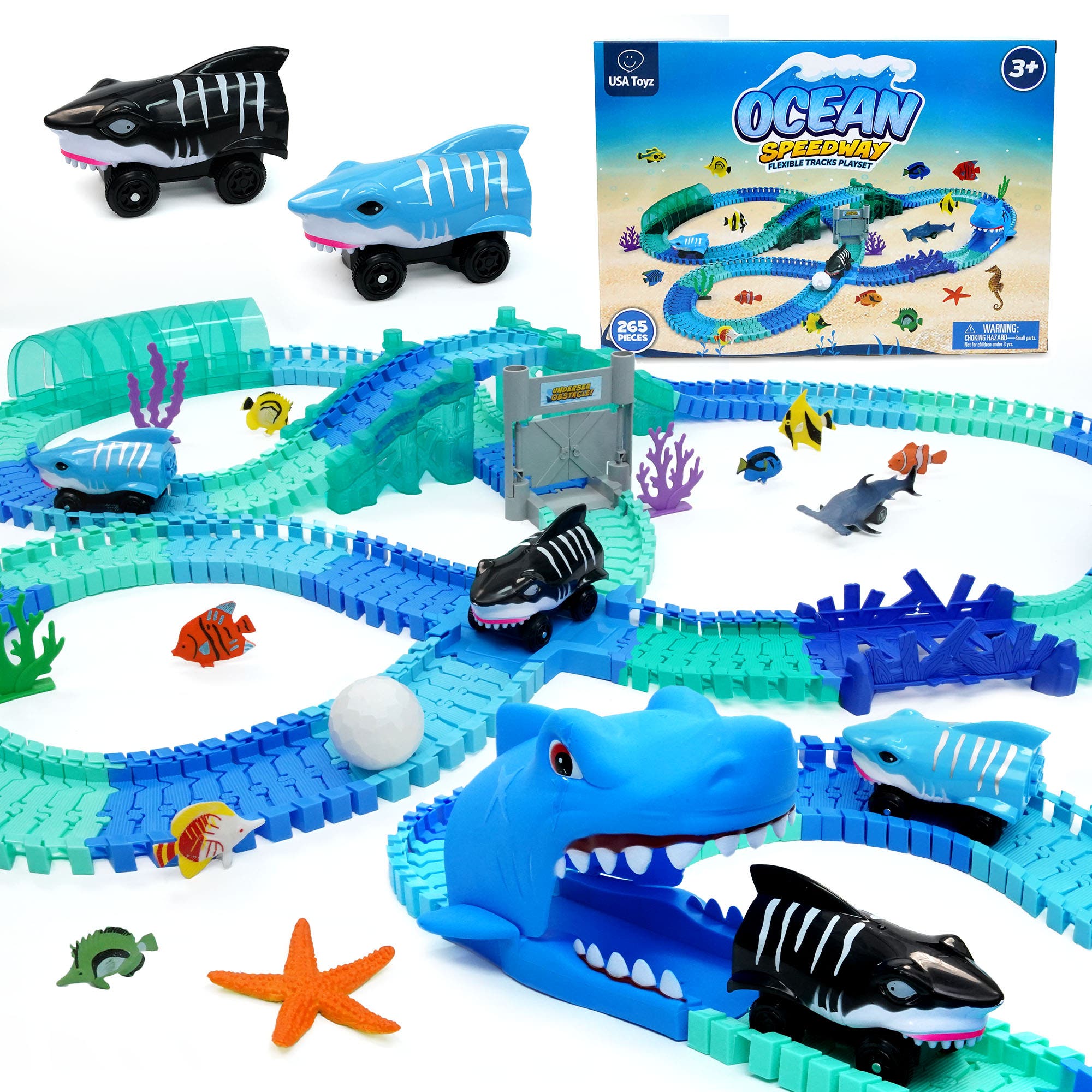 USA Toyz Ocean Race Tracks for Kids- 265pk in Multi Color 