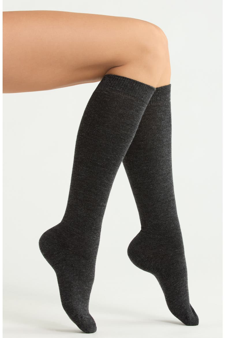 Assorted 2-Pack Merino Wool Blend Knee High Socks, Main, color, GREY HEATHER MULTI PACK