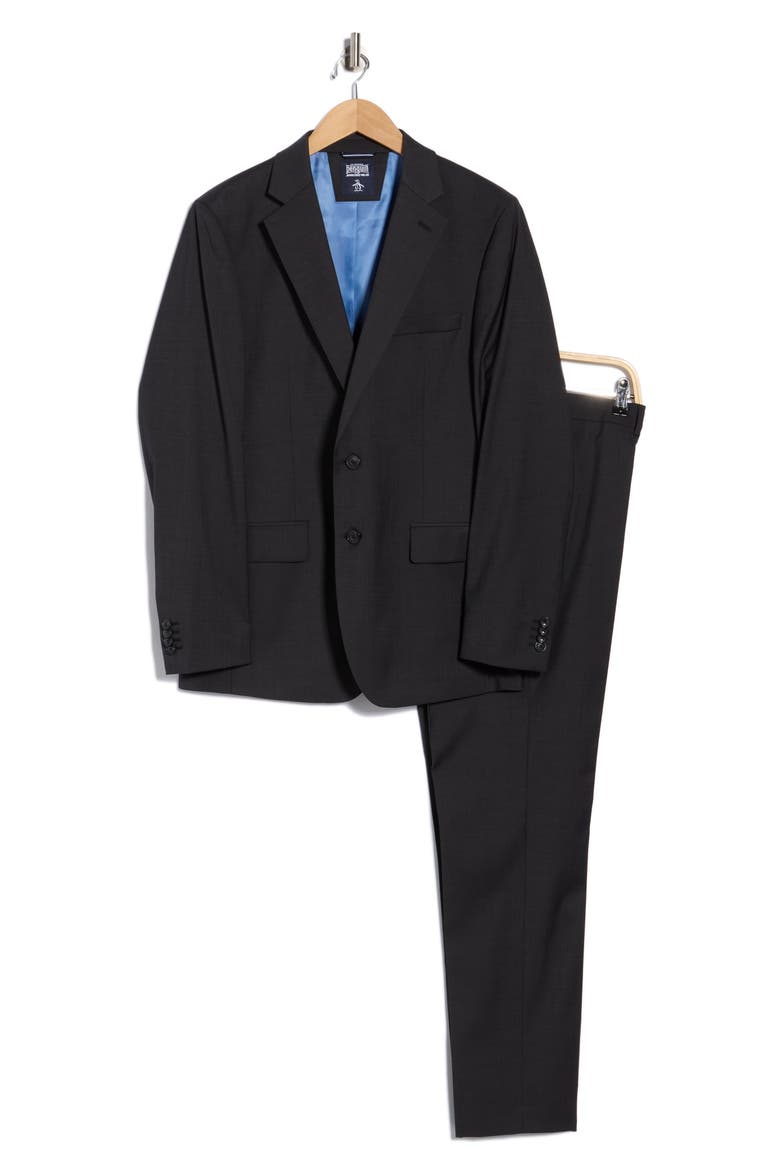 Two Button Wool Blend Two-Piece Suit Set, Alternate, color, CHARCOAL