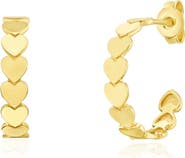 The Lovery Fine Jewelry Golden Hearts C-Hoop Earrings