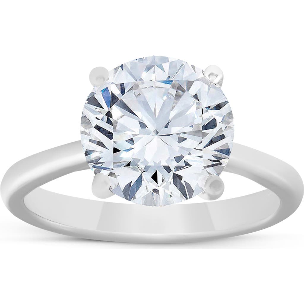 Bliss Diamond 4ct Solitaire Moissanite Engagement Ring 14k Gold 10mm