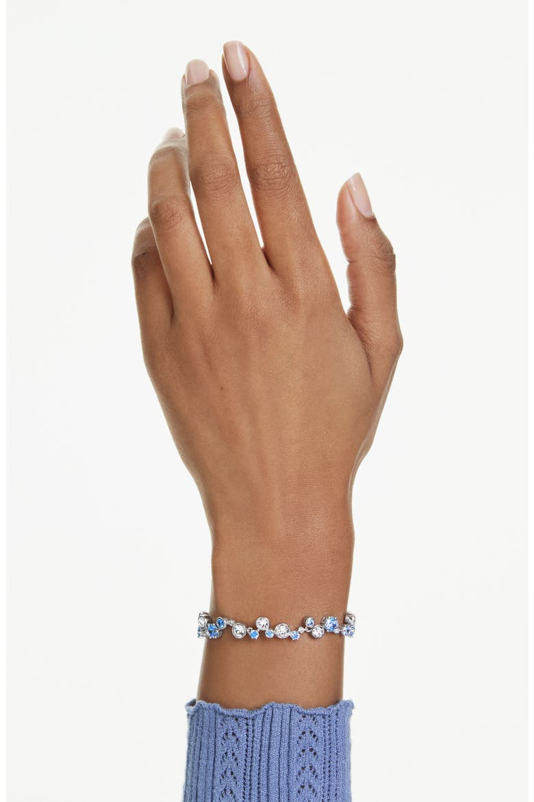 Constella Crystal & Zirconia Bracelet, Alternate, color, SILVER/ BLUE