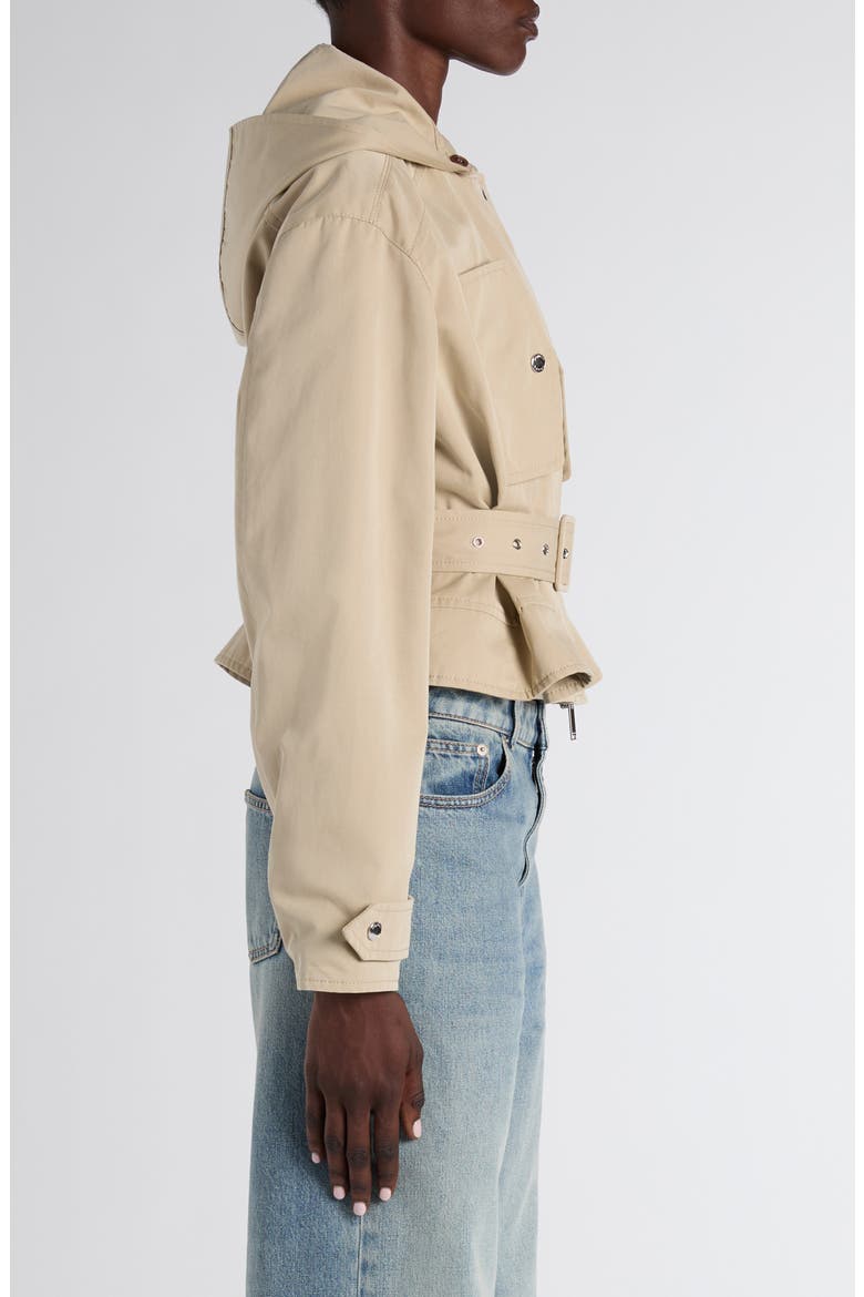 Belted Cotton Windbreaker Jacket, Alternate, color, PALE BEIGE