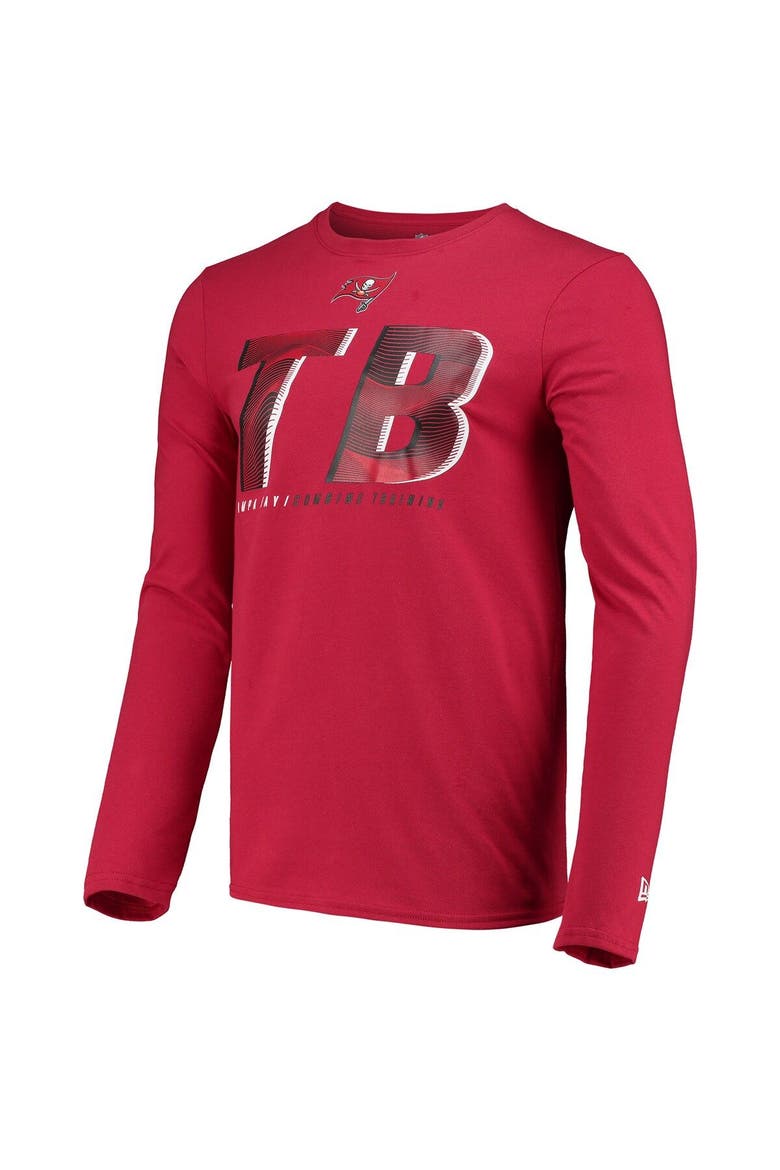 Men's New Era Red Tampa Bay Buccaneers Combine Authentic Static Abbreviation Long Sleeve T-Shirt, Alternate, color, Red