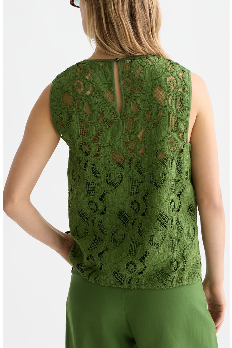 Flame Embroidered Sleeveless Top, Alternate, color, GARDEN GREEN