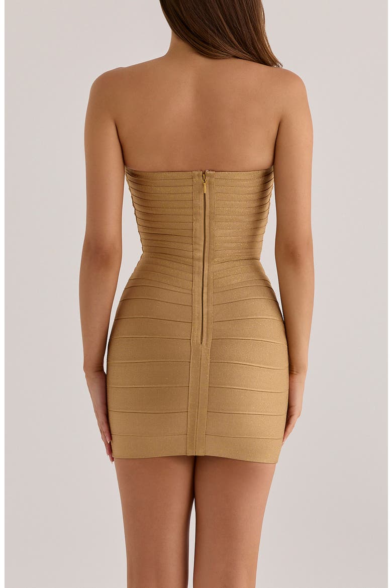 The Sweetheart Strapless Bandage Minidress, Alternate, color, GOLD