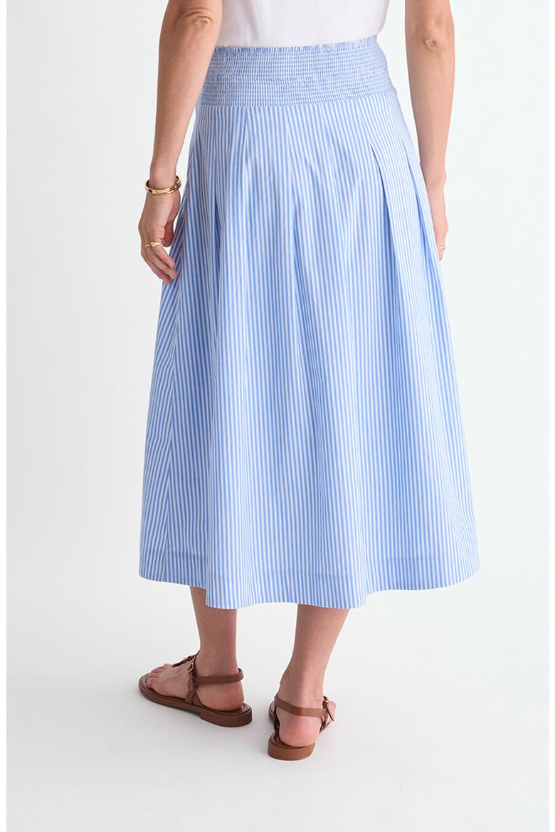 Quincy Striped Midi Skirt, Alternate, color, STRIPE BREAKER BLUE