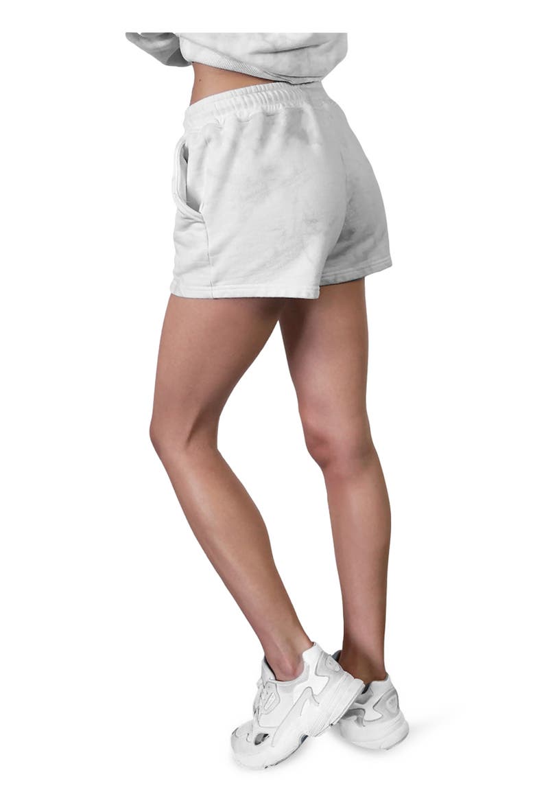 Whte Tie & Dye Short, Alternate, color, White