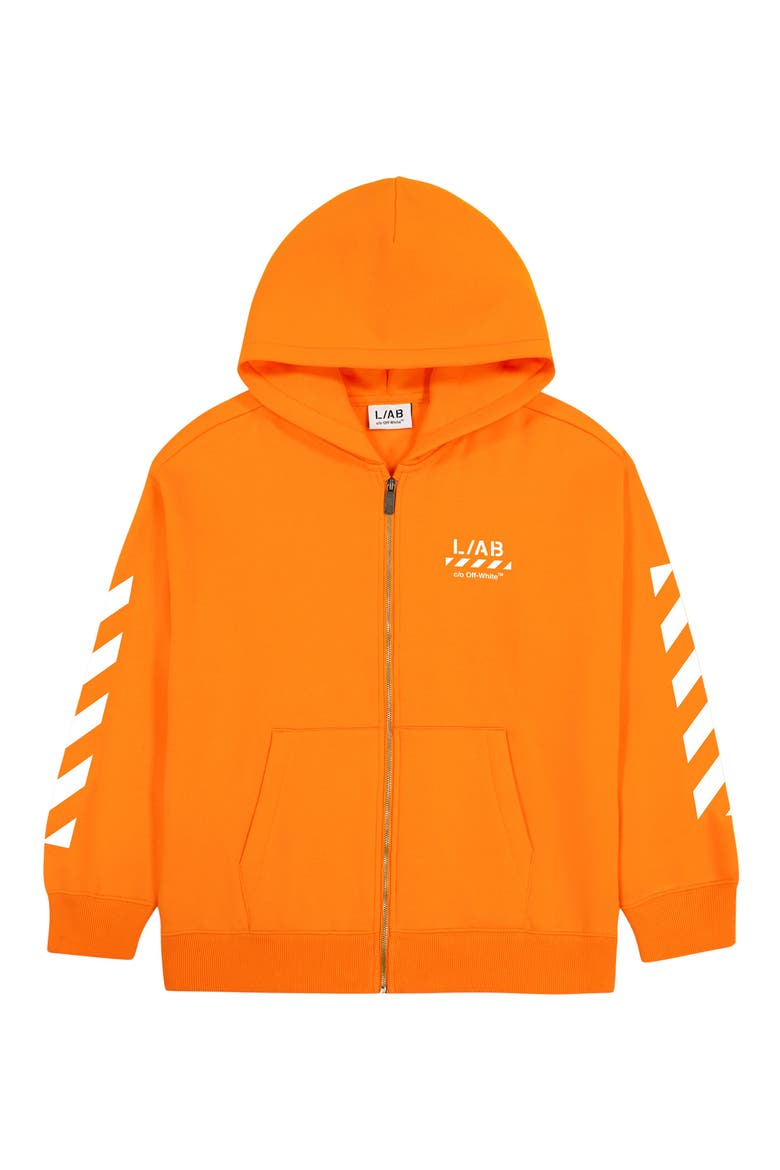 Kids' Diag Graphic Full Zip Hoodie, Main, color, ORANGE TIGER
