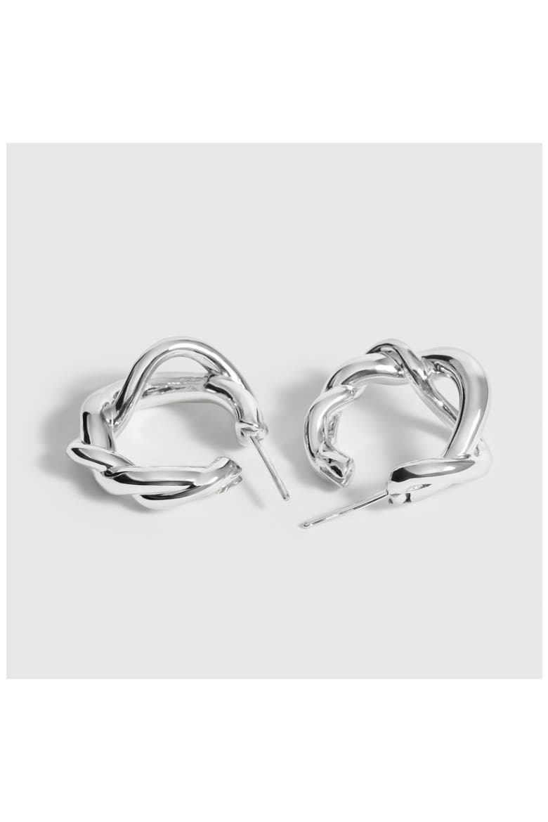 Ochre Sterling Silver Medium Hoop Earrings, Alternate, color, STERLING SILVER