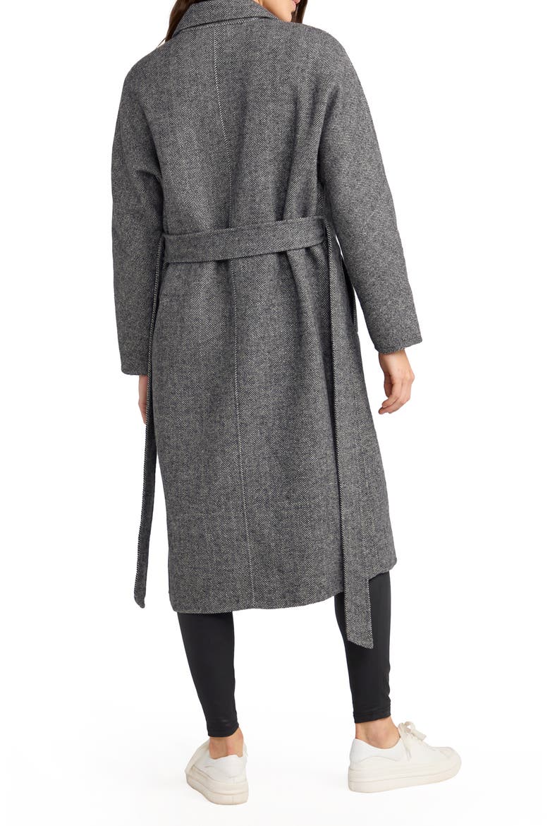 Standing Still Belted Wool Blend Coat, Alternate, color, CHARCOAL