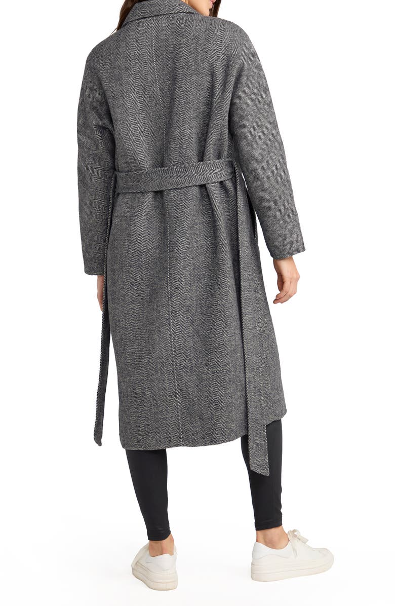 Belle & Bloom Standing Still Belted Wool Blend Coat, Alternate, color, Charcoal