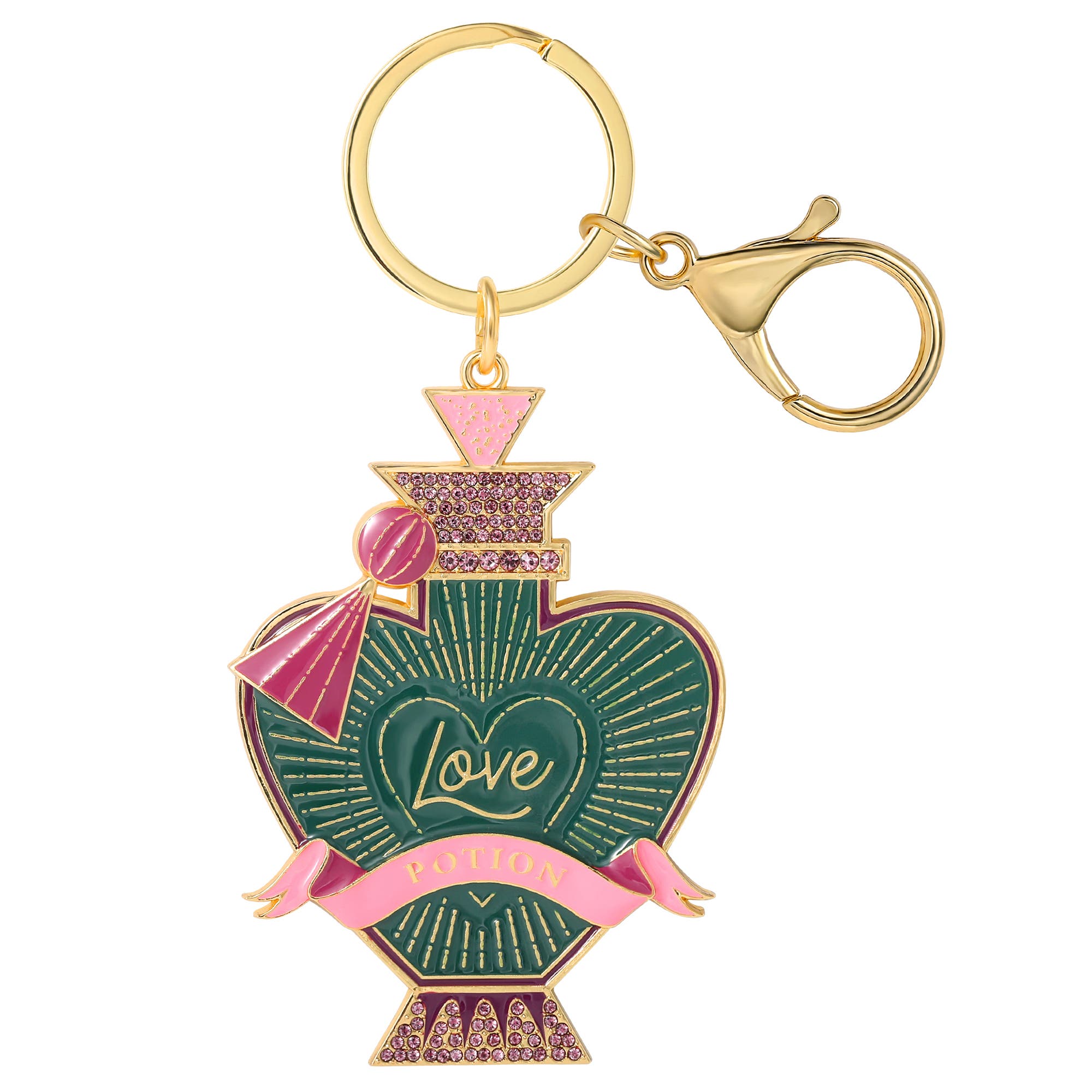 Love Potion Bag Charm Keychain Official License, Main, color, Gold tone