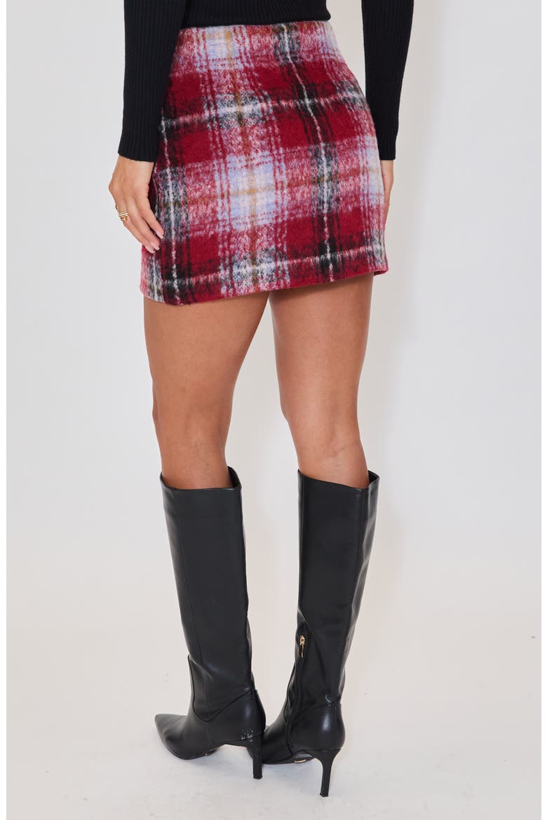 Margaret Plaid Miniskirt, Alternate, color, BURGUNDY MULTI