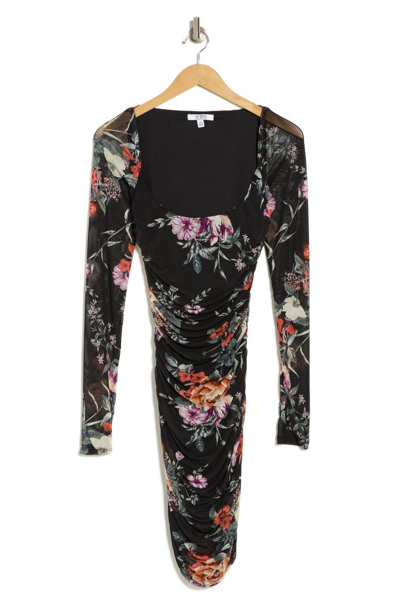 AFRM LOS ANGELES Gesine Long Sleeve Ruched Minidress, Alternate, color,