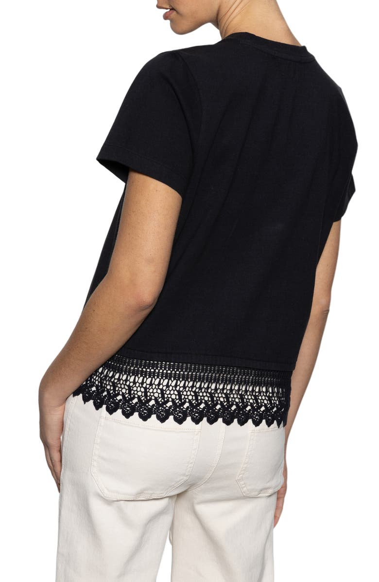 Sanctuary Lace Remix T-Shirt, Alternate, color, Black