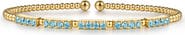 Gabriel & Co. Bujukan 14k Gold Blue Topaz Cuff Bangle