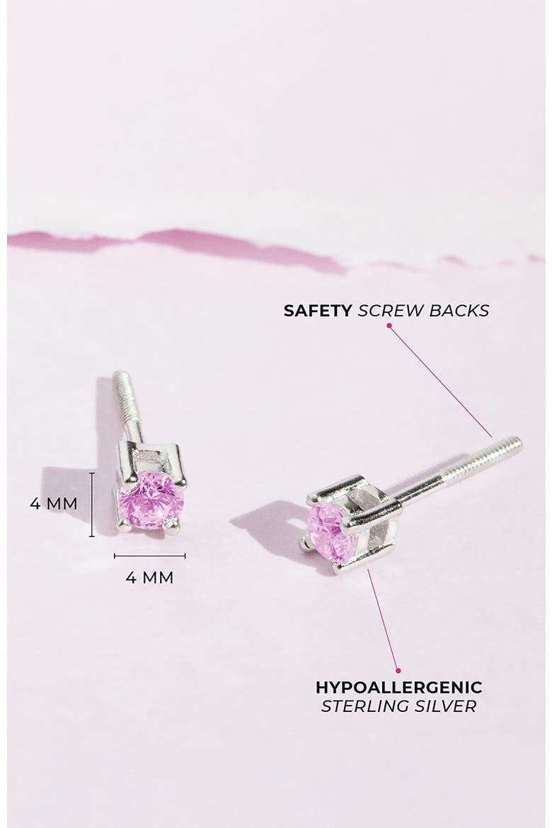 Classic Round Solitaire Earrings, Alternate, color, October