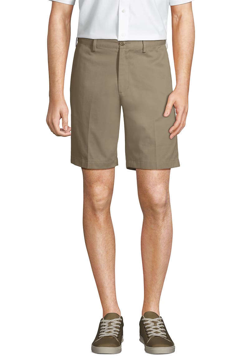 Comfort Waist 9" No Iron Chino Shorts, Alternate, color, Khaki