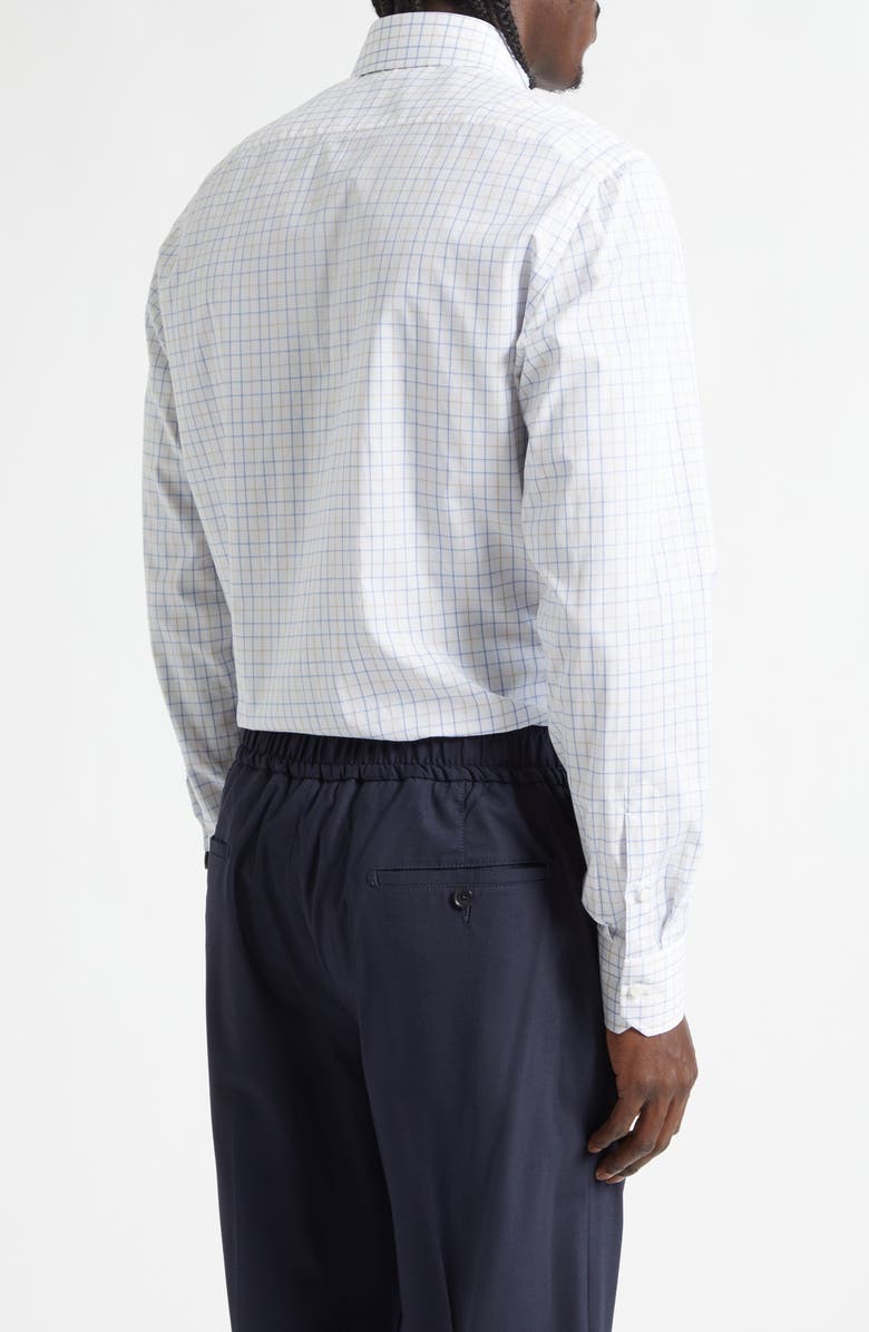 ISAIA Check Button-Up Shirt, Alternate, color, White Multi