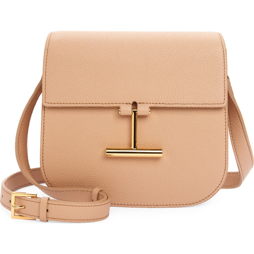 Tom Ford Mini Tara Grained Leather Crossbody Bag In Powder Pink