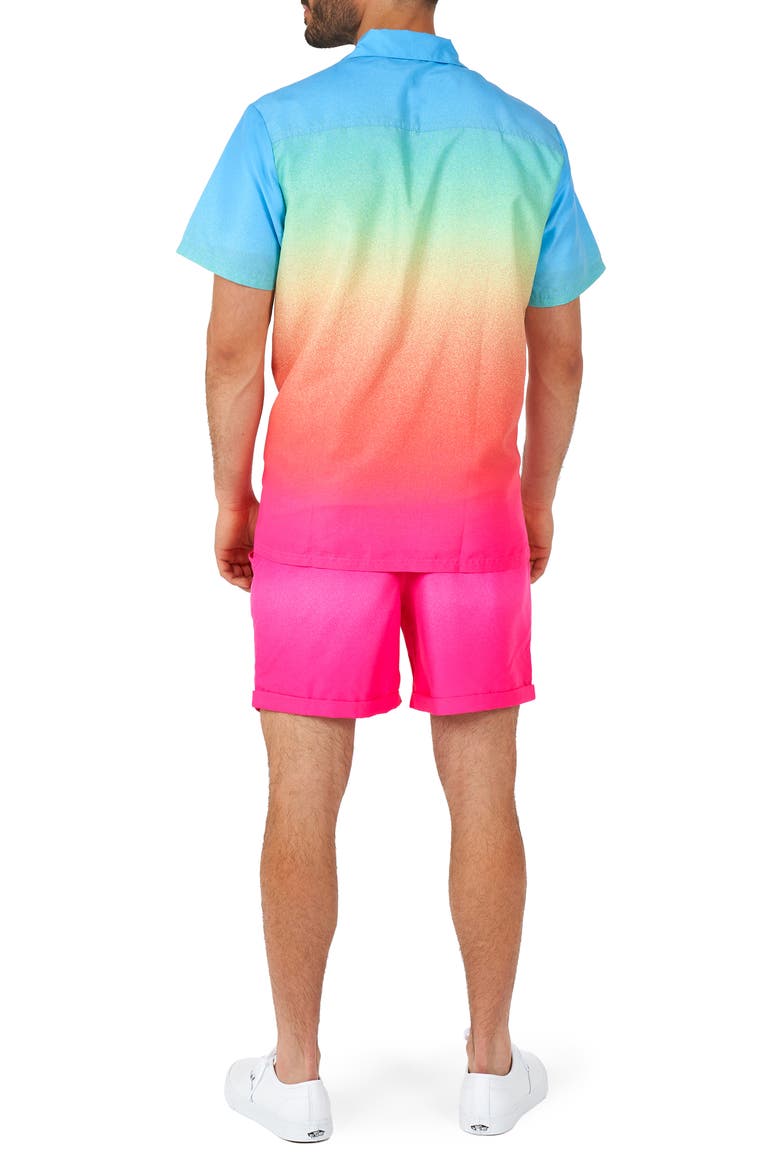 Funky Fade Summer Shirt & Shorts Set, Alternate, color, PINK