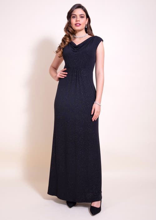 Alie Street London Cruise Cowl Neck Maxi Dress In Blue