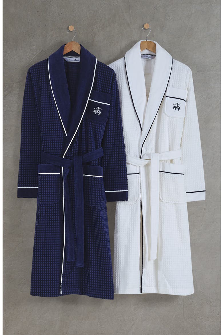 Cotton Waffle Terry Robe, Alternate, color, NAVY