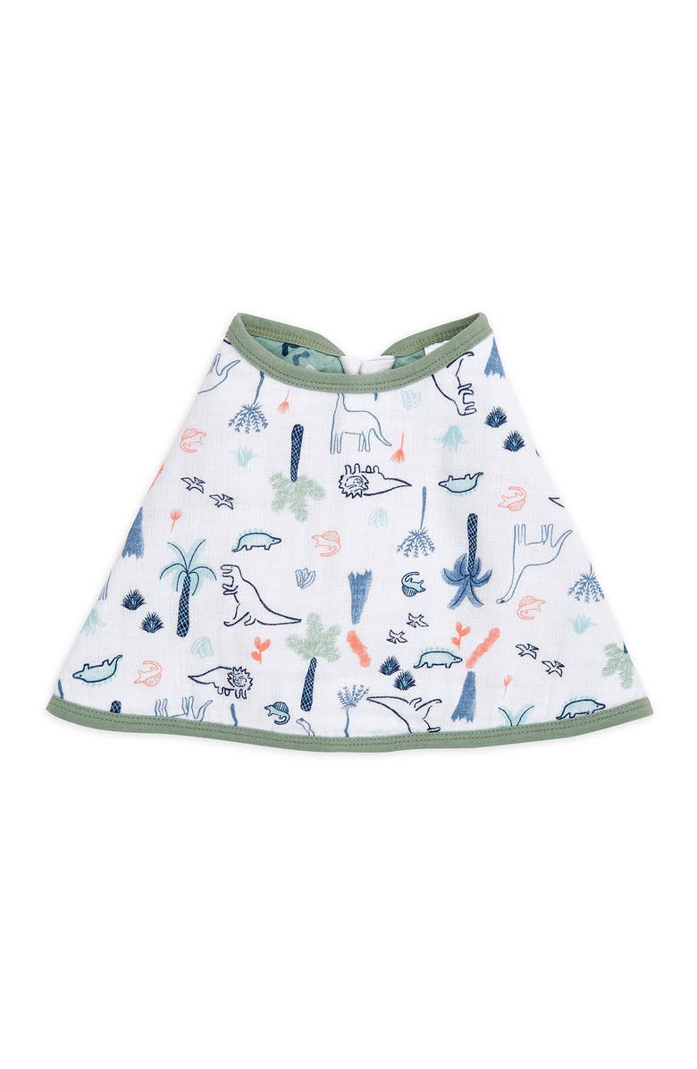 ADEN AND ANAIS ESSENTIALS Essentials Dinotime Cotton Muslin Burpy Bib, Main, color,