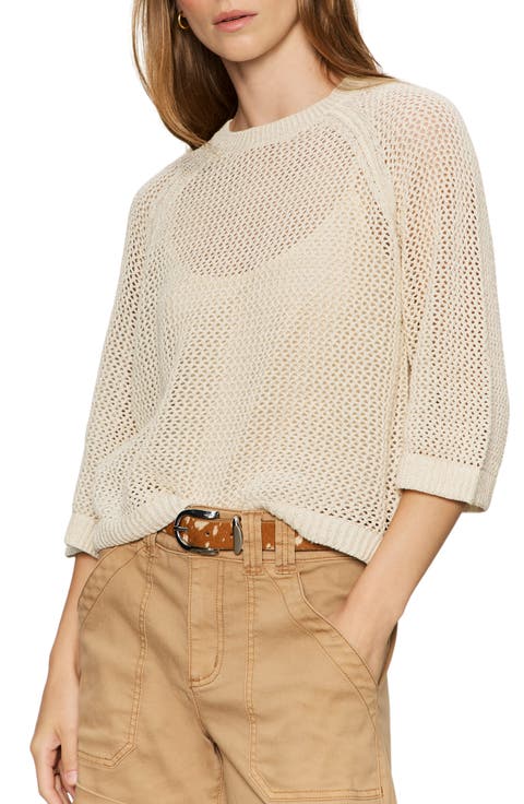 Metallic Openwork Sweater Top (Regular & Petite)